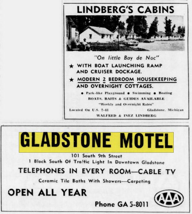 Gladstone Motel - May 1964 Ad (newer photo)